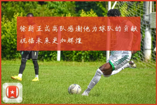 徐新正式离队感谢他为球队的贡献祝福未来更加辉煌